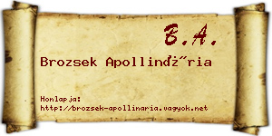 Brozsek Apollinária névjegykártya